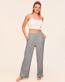 Riley Rib Lounge Pant Gray