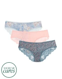 Helene Mesh & Lace Pack Cheeky Print
