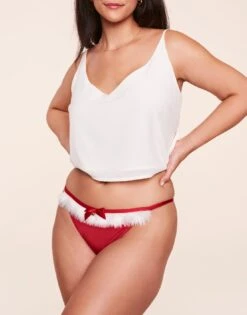 Claussa Crotchless Bikini Plus Red