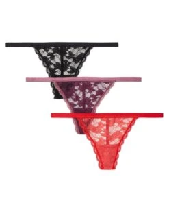 Blaire Allover Lace Pack G-String Plus Black